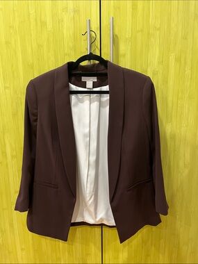 Women Open Blazer - Burgundy